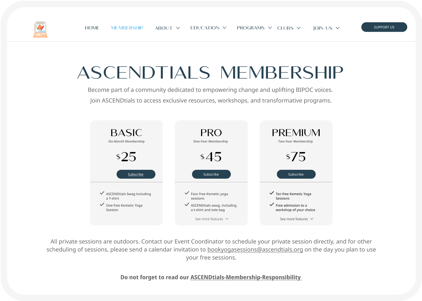 Membership Page
